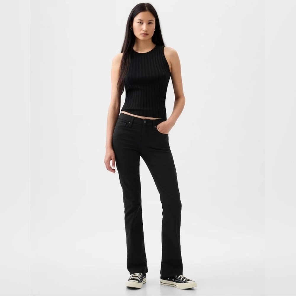 GAP Retro Black Velvet Mid-Rise Baby Cut Boot Jeans - Size 14 NWOT